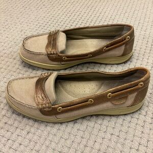 Sperry Women's Boat Shoes Loafers in Brown and Gold